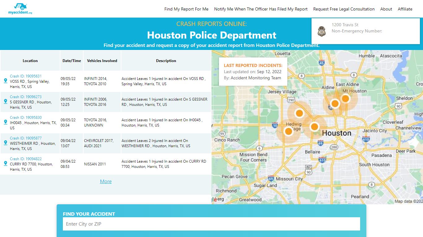Online Crash Reports for Houston Police Department - MyAccident.org